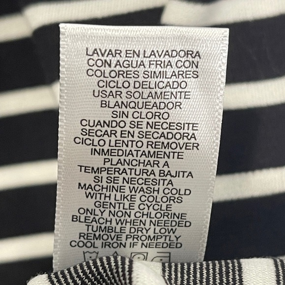 Peter Som Striped Fit and Flare Dress Black White Large - Picture 7 of 7